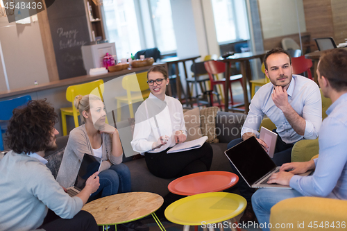 Image of Startup Business Team At A Meeting at modern office building