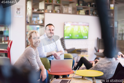 Image of Startup Business Team At A Meeting at modern office building