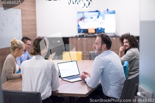 Image of Startup Business Team At A Meeting at modern office building