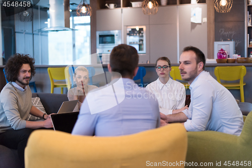 Image of Startup Business Team At A Meeting at modern office building