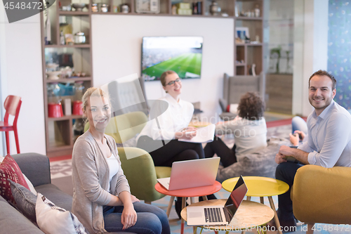 Image of Startup Business Team At A Meeting at modern office building