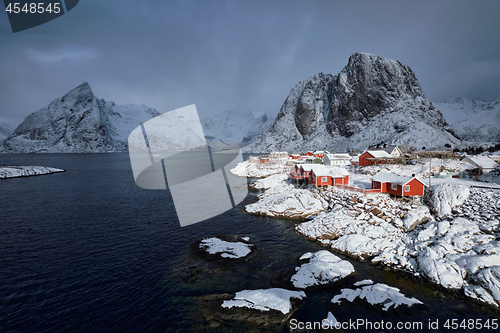 Image of Hamnoy fishing village on Lofoten Islands, Norway 