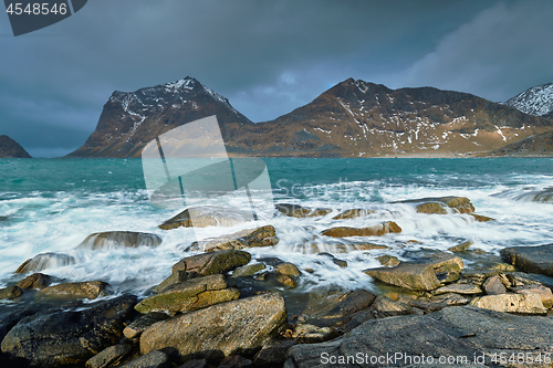 Image of Rocky coast of fjord in Norway