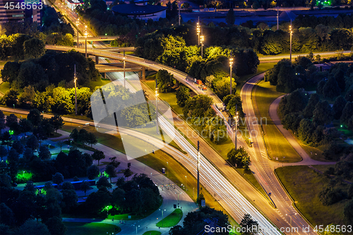 Image of German autobahn road. Munich, Bavaria, Germany