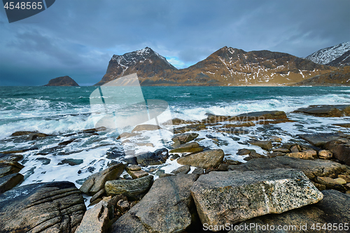 Image of Rocky coast of fjord in Norway