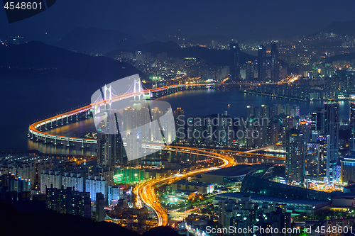 Image of Busan cityscape Gwangan Bridge  at night