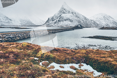 Image of Fredvang Bridges. Lofoten islands, Norway