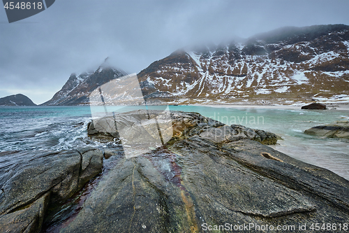 Image of Rocky coast of fjord in Norway