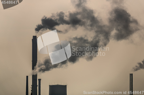 Image of smoking chimneys air pollution environment