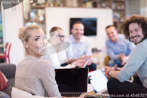 Image of Startup Business Team At A Meeting at modern office building