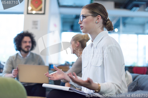 Image of Startup Business Team At A Meeting at modern office building