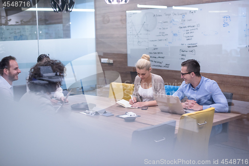 Image of Startup Business Team At A Meeting at modern office building