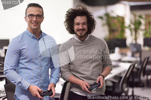 Image of startup Office Workers Playing computer games