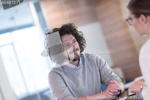 Image of startup Business team Working With laptop in creative office