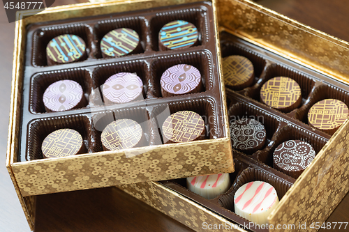 Image of Decorative Box of Artisan Fine Chocolate Candy