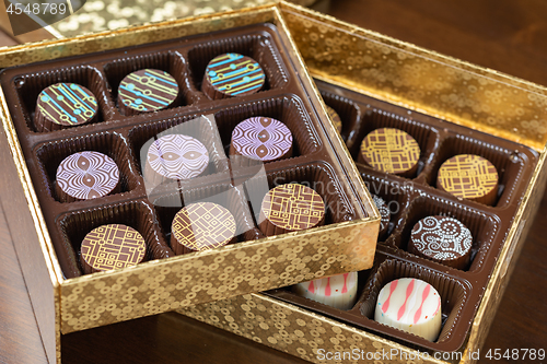 Image of Decorative Box of Artisan Fine Chocolate Candy