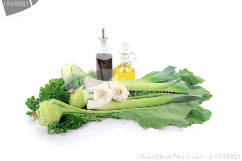 Image of Photo etude of Green vegetables. 