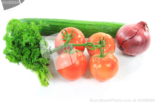 Image of Products for Organic Cucumbers and Tomatoes Salad. 
