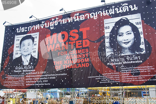 Image of Protest banner in Bangkok