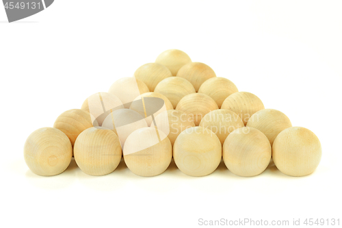 Image of Equality. Wooden equal balls with natural texture.