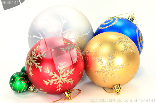 Image of Different colors Christmas Decoration Balls. 