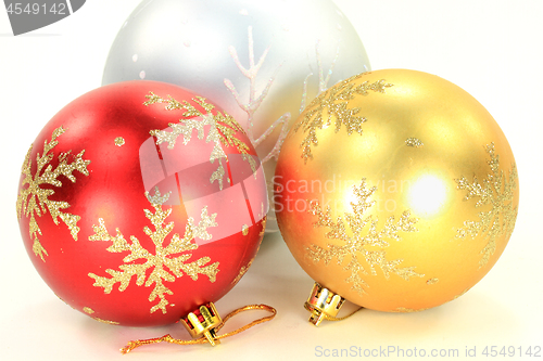 Image of Three Christmas Decoration Balls. 