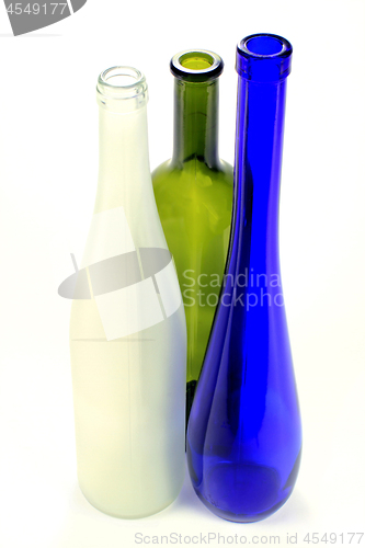 Image of Empty alcoholic drinks glass bottles 