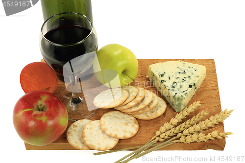 Image of Blue Cheese, Wine and Snacks.  