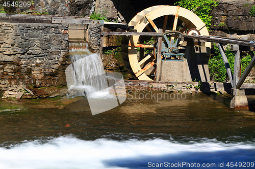 Image of Water Wheel detail from live museum. 