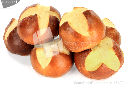 Image of Pretzel Buns on Pile. 