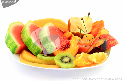 Image of Fruits platter served as breakfast.  