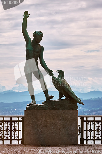 Image of Statue of Man with Eagle