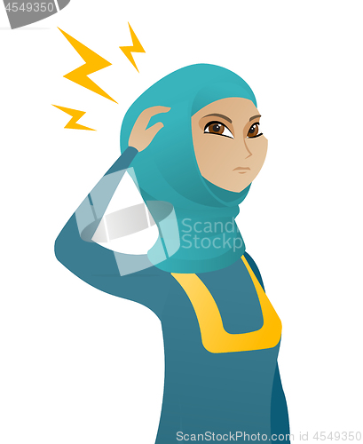 Image of Muslim business woman with lightning over head.