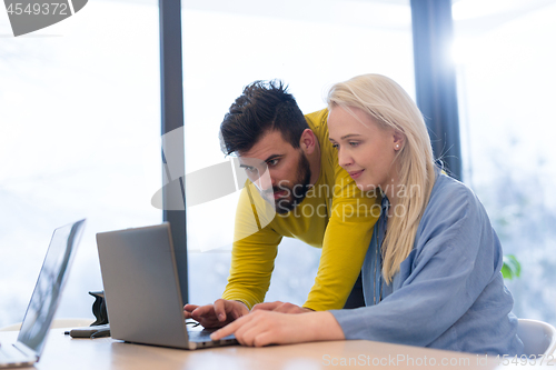 Image of Startup Business Team At A Meeting at modern office building