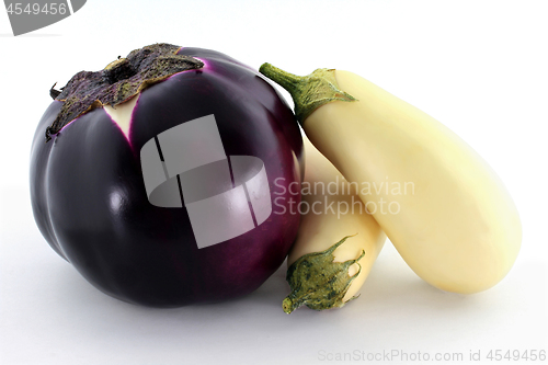 Image of Organic Assorted Eggplants. 