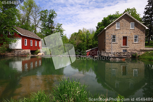 Image of Historical Industrial Complex from Dam, Sawmill and Gristmill. 