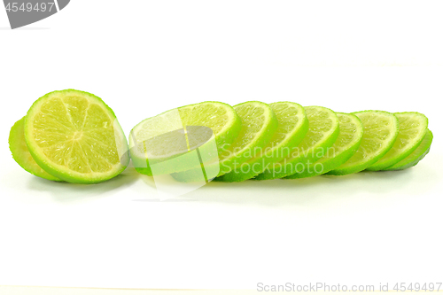 Image of Sliced Organic Lime. 