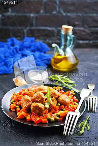 Image of vegetables with meatballs