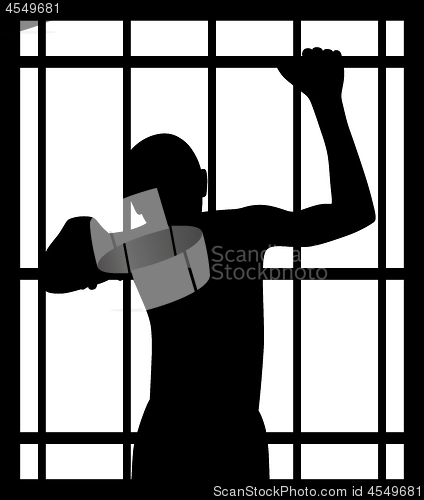 Image of Man in prison behind bars