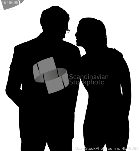 Image of Man and woman discreet conversation