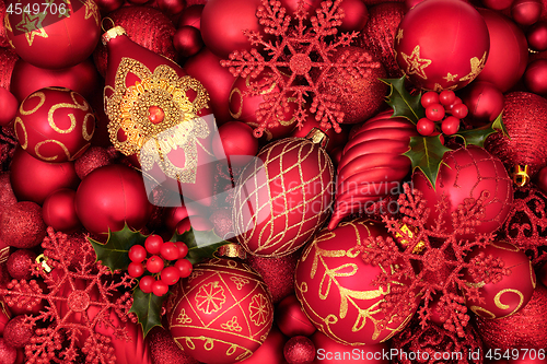Image of Winter Holly and Christmas Tree Baubles