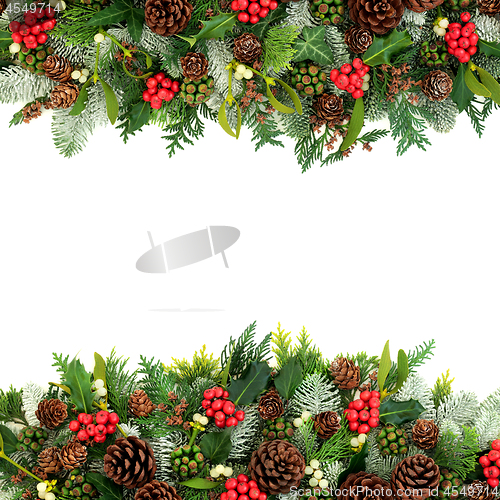 Image of Christmas and Winter Background Border