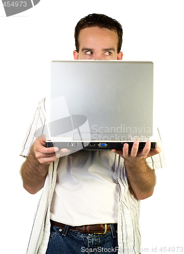 Image of Man Behind Laptop