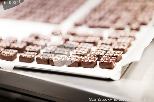 Image of chocolate candies at confectionery shop