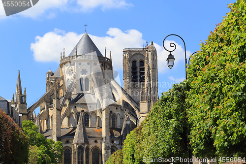 Image of Apse of the Cathedral Saint-Etienne of Bourges in the spring