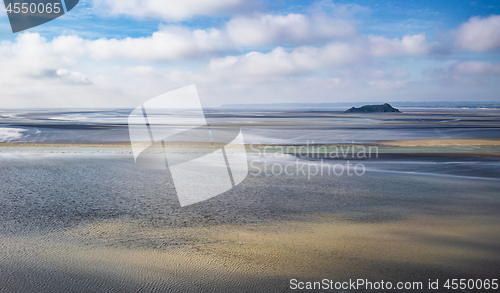 Image of Scenic view on small Tombelaine island from Le Mont Saint-Michel