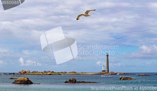 Image of Ile vierge lighthouse on the north coast of Finistere