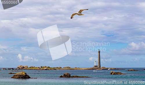 Image of Ile vierge lighthouse on the north coast of Finistere