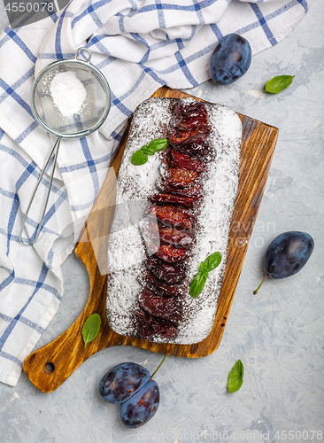 Image of Homemade plum cake.