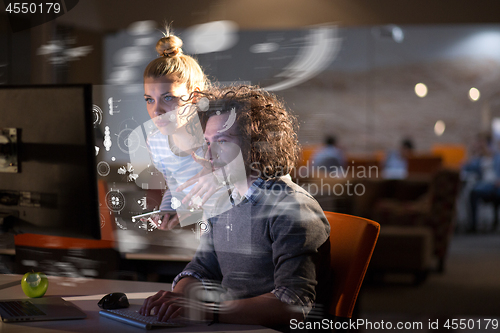 Image of young designers in the night office